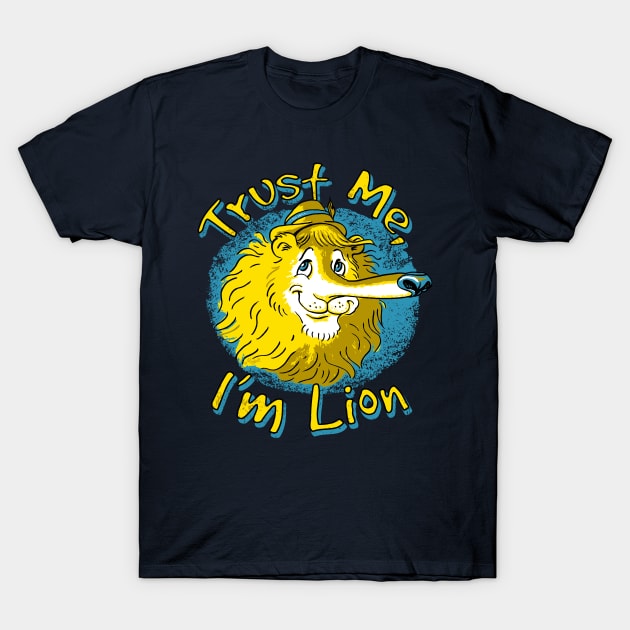 Lying Lion T-Shirt by Mudge